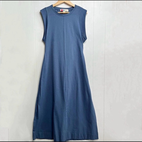 NWOT Free People Beach Navy Blue Simone Midi Cutout Back Dress Sz M - Picture 5 of 8